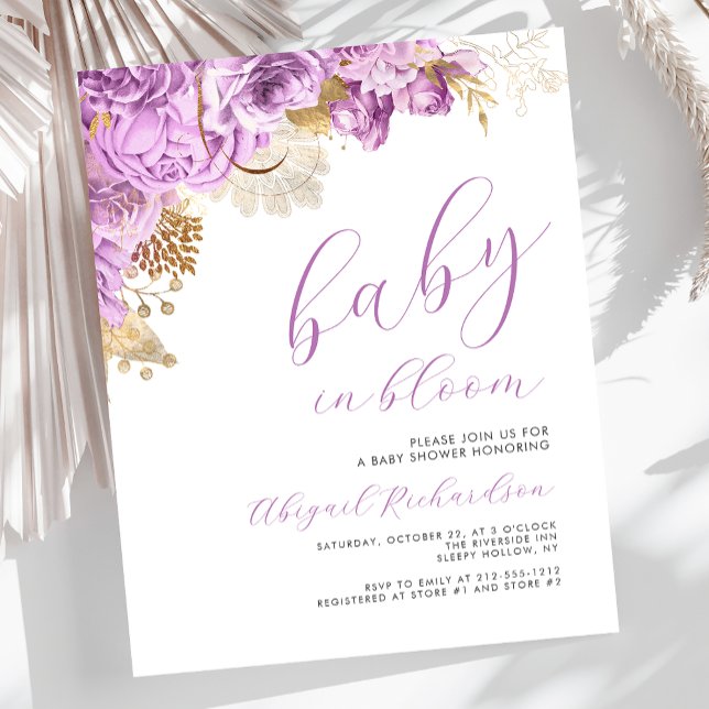 Budget Baby i Bloom Lilac Blommigt Baby Shower (Skapare uppladdad)