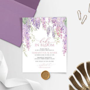 Budget Baby i bloom Wisteria Shower-inbjudan
