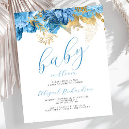 Budget Baby in Bloom Blå Blommig Pojke Baby Shower