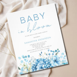 Budget Baby In Bloom Pojke Bebis Shower Inbjudan Flygblad