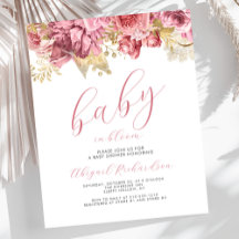 Budget Baby in Bloom Rosa Flickig Bebis Shower
