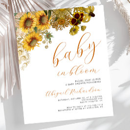 Budget Baby in Bloom Solros Blommig Bebis Shower