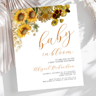 Budget Baby in Bloom Solros Blommig Bebis Shower