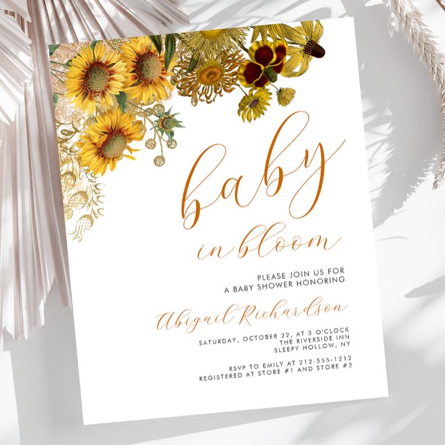 Budget Baby in Bloom Solros Blommig Bebis Shower (Skapare uppladdad)