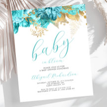 Budget Baby in Bloom Turkos Blommig Barnkalas Inbj