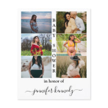 Budget Baby Shower 6 Foto Collage Typografi Söt