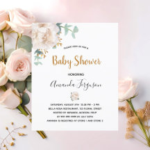 Budget Baby Shower blommigt eucalyptus greenery