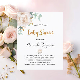 Budget Baby Shower blommigt eucalyptus greenery