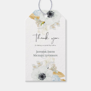 BUDGET Baby Shower Blue Anemone Presentetikett