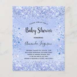 Budget Baby Shower Blue glitter boyinbjudan