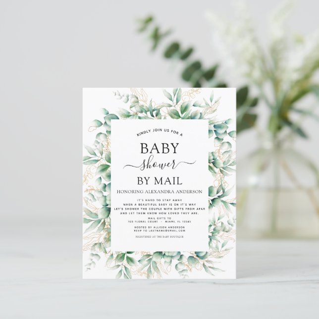 Budget Baby Shower by Mail Eucalyptus Geometric (Stående Fram)
