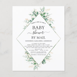 Budget Baby Shower by Mail Eucalyptus Geometric Flygblad
