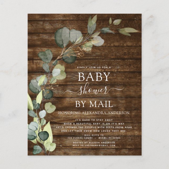 Budget Baby Shower by Mail Greenery Eucalyptus (Framsida)