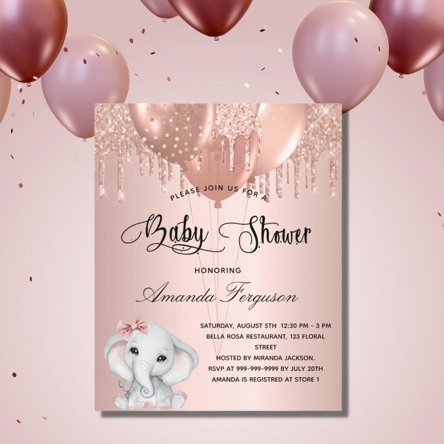 Budget Baby Shower  elefant i ro (Skapare uppladdad)