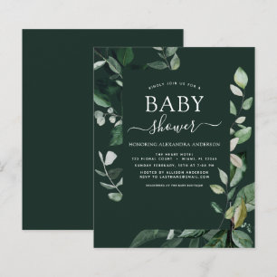 Budget Baby Shower Emerald Grönt Botanical