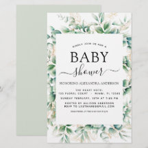 Budget Baby Shower Eucalyptus Botanical Geometric
