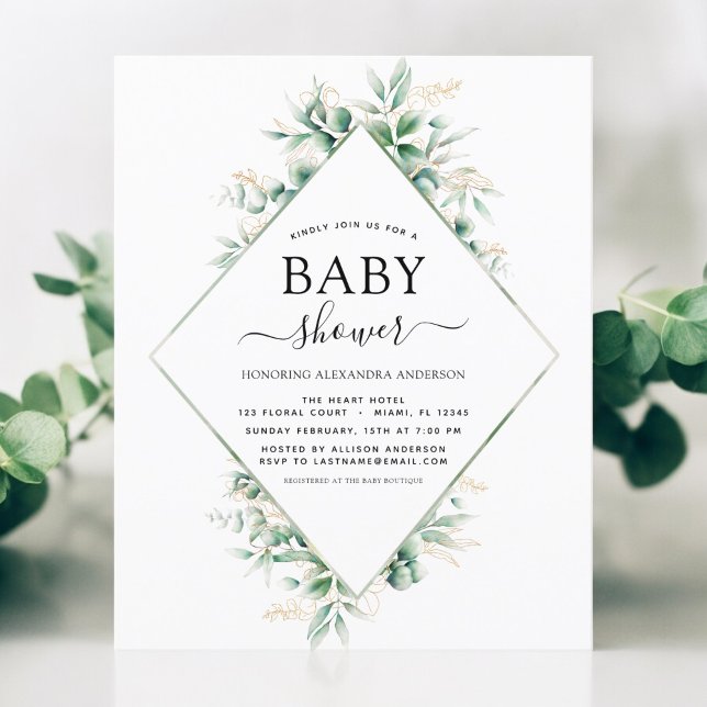 Budget Baby Shower Eucalyptus Botanical Geometric (Skapare uppladdad)