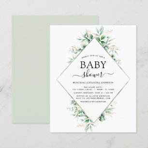 Budget Baby Shower Eucalyptus Botanical Geometric