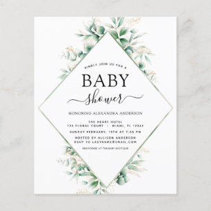 Budget Baby Shower Eucalyptus Botanisk Geometrisk