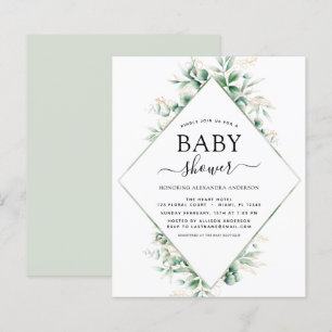 Budget Baby Shower Eukalyptus Botanisk Geometrisk
