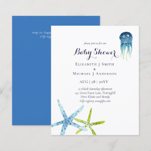 BUDGET Baby Shower Havsliv Bläckfisk Sjöstjärna
