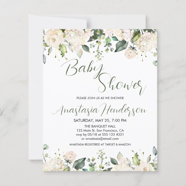 BUDGET Baby Shower-inbjudan. (Framsida)