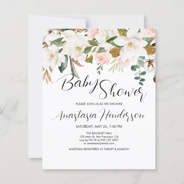 BUDGET Baby Shower-inbjudan. (Framsida)