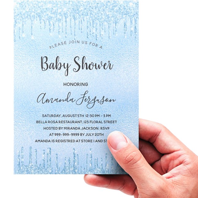 Budget Baby Shower Light blue metall glitter boy (Skapare uppladdad)