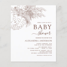 Budget Baby Shower Minimalist Pampas Grass Boho F Flygblad