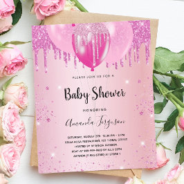 Budget Baby Shower-rosa glitter-ballonger