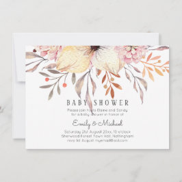 BUDGET Baby Shower Rosa Peach Blommigt