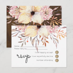 BUDGET Baby Shower Rosa Peach Blommigt Inbjudan Vykort