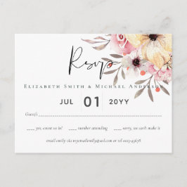BUDGET Baby Shower Rosa Peach Blommigt Vykort