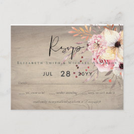 BUDGET Baby Shower Rosa Peach Blommigt Vykort