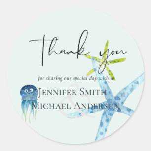 BUDGET Baby Shower Sea Life Octopus Starfish Runt Klistermärke