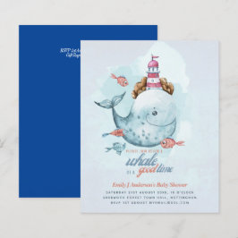 BUDGET Baby Shower Sea Life Whale Boys Blue Inbjud