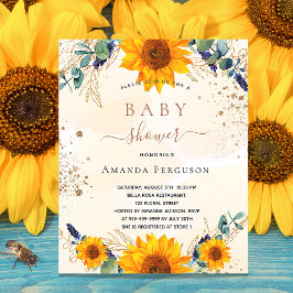 Budget Baby Shower solros eucalyptus glitter