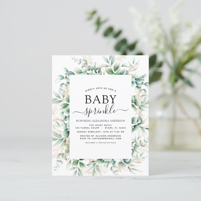 Budget Baby Shower Sprinkle Eucalyptus Geometric (Stående Fram)