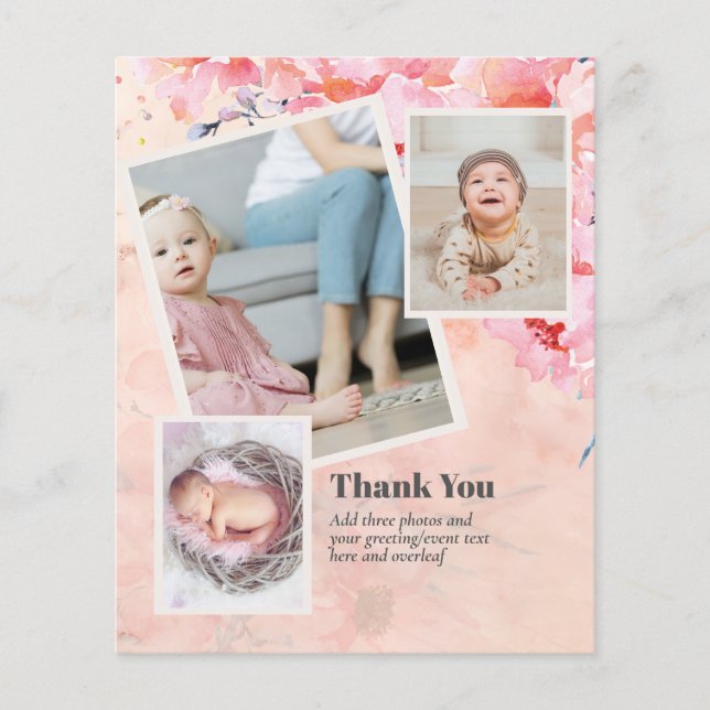 BUDGET Baby Shower Tack Photo Collage Flygblad (Framsidan)
