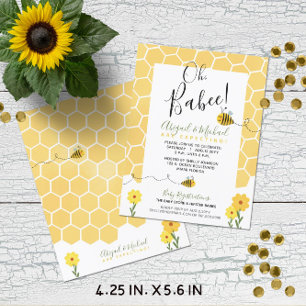 Budget Baby Shower Watercolor Humla Inbjudan