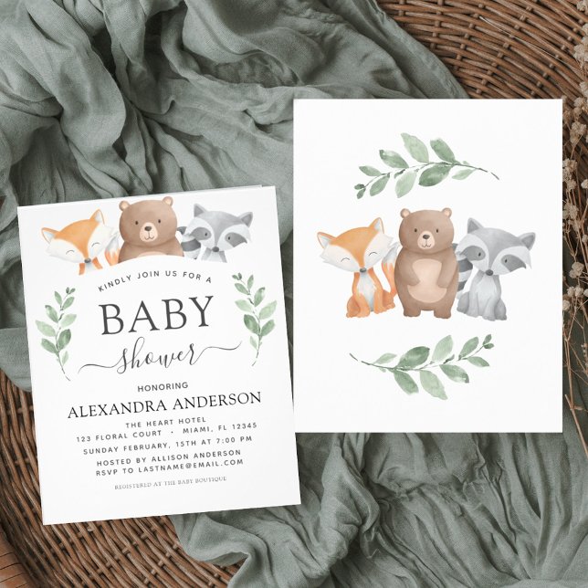 Budget Baby Shower Woodland Eucalyptus Flygblad (Skapare uppladdad)