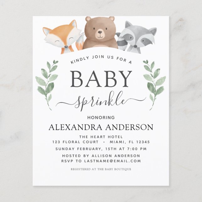 Budget Baby Sprinkle Shower Woodland Eucalyptus (Framsida)