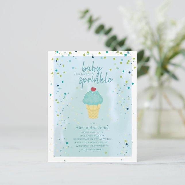 Budget Baby Strössel Blå Glass Baby Shower  (Stående Fram)