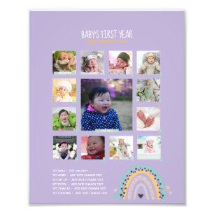 BUDGET Babys 1:a år PHOTO Grandparent Keepsaké Fototryck