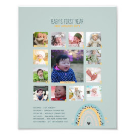 BUDGET Babys 1:a år PHOTO Grandparent Keepsaké Fototryck