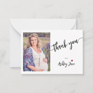 Budget babyshow modern manusfoto tack anteckningskort
