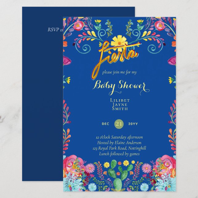 Budget Babyshower Stor Storlek Blommig - Redigera  (Fram/baksida)