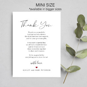 Budget babyshowerscript tack anteckningskort