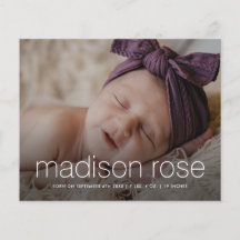 Budget babysnamn 3 foto födelseannonsering