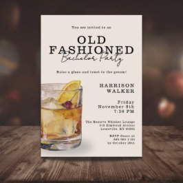 Budget Bachelor Party Old Fashioned Whiskey Theme Inbjudningar
